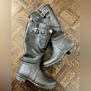 Hunter leather/rubber combo Sherpa lined boots sz 6